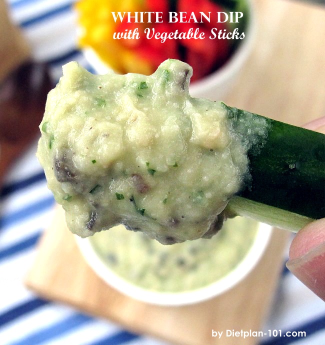 white-bean-dip-with-vegetable-sticks-cucumber