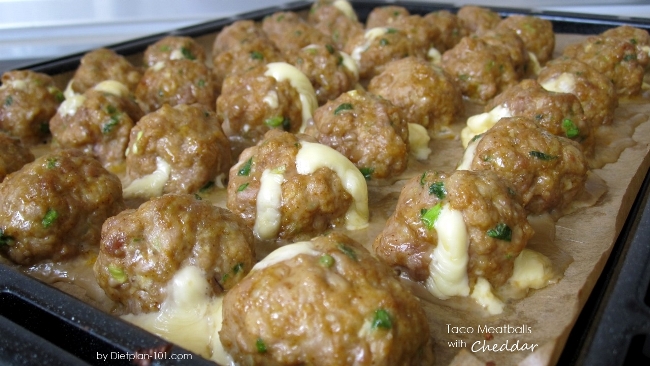 Taco Meatball with Stuffed Cheddar by Dietplan-101.com