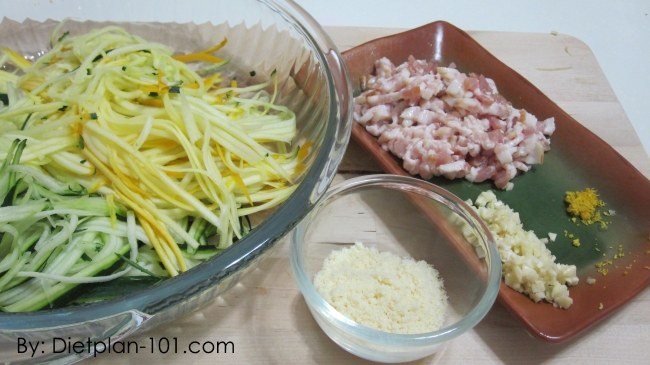 Ingredients for Stir-Fried Zucchini Noodle