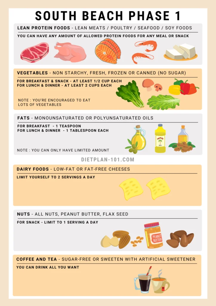 Easy South Beach Diet Phase 1 Meal Plan 2023 - AtOnce