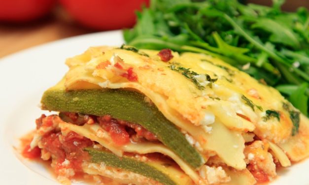 Zucchini TVP Lasagna (The Zone Diet Recipe)